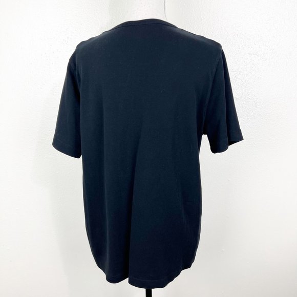 Lyn Dorf Shirt Women Extra Large Black Gold Lucky 7 Rhinestone Studs V-Neck Tee - Picture 4 of 10